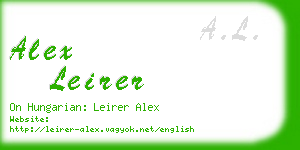 alex leirer business card